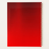 Elegant rood zwart goudglitter monogram planner (Achterkant)