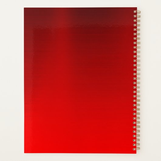 Elegant rood zwart goudglitter monogram planner (Achterkant)