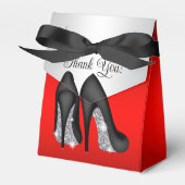 Elegant rood zwart hoge hak schoen bedankdoosjes (Voorkant Zijde)