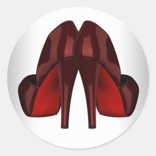 Elegant rood zwart hoge hak schoen Stickers (Voorkant)