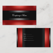 Elegant rood zwart onverwoestbaar visitekaartje (Voorkant / Achterkant)