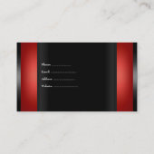 Elegant rood zwart onverwoestbaar visitekaartje (Achterkant)