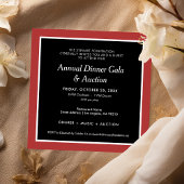 Elegant rood zwart zakelijk diner kaart