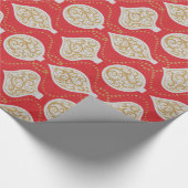 Elegant roodbruin ornamenten cadeaubonet cadeaupapier (Hoek)