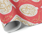 Elegant roodbruin ornamenten cadeaubonet cadeaupapier (Rol Hoek)