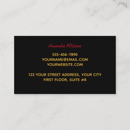 Elegant roodbruin visitekaartje (Achterkant)