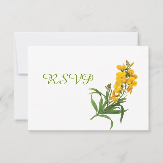 Elegant  roodgele bloemen RSVP (Achterkant)