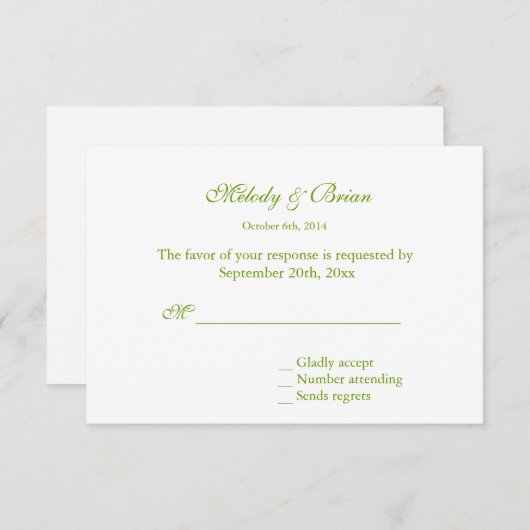 Elegant  roodgele bloemen RSVP (Voorkant / Achterkant)