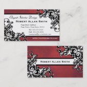 Elegant Roodgothic Grunge Visitekaartje (Voorkant / Achterkant)
