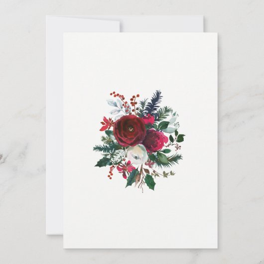 Elegant roodgroene kerstfeest kaart (Achterkant)