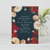 Elegant roodkleurig en wit - Moderne Chic Floral Kaart (Staand voorkant)