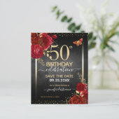 Elegant Roos 50e verjaardag Opslaan van de datumbe (Staand voorkant)