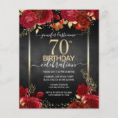 Elegant Roos 70e uitnodiging op zaterdag (Voorkant)