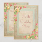 Elegant Roos 75e verjaardag Kaart (Voorkant / Achterkant)