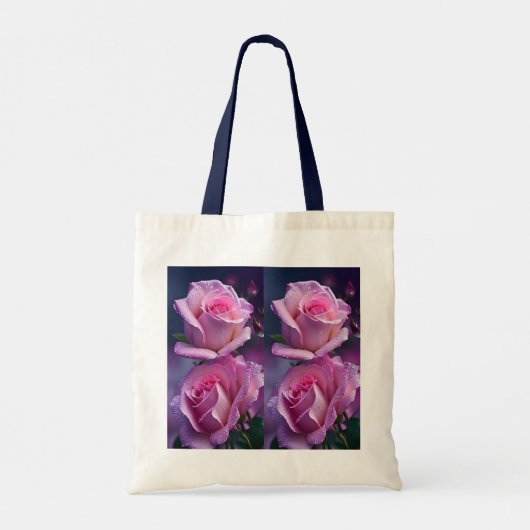 Elegant Roos Afbeelding Canvas tas (Achterkant)