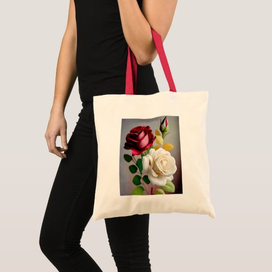 Elegant Roos Afbeelding Canvas tas (Voorkant (product))