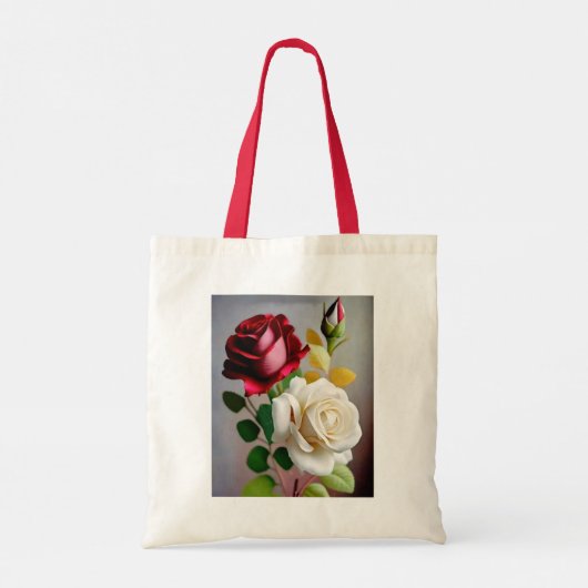 Elegant Roos Afbeelding Canvas tas (Achterkant)