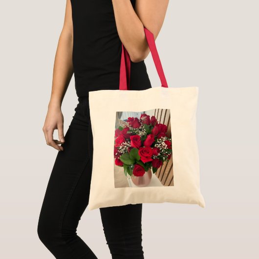 Elegant Roos Afbeelding Canvas tas (Voorkant (product))