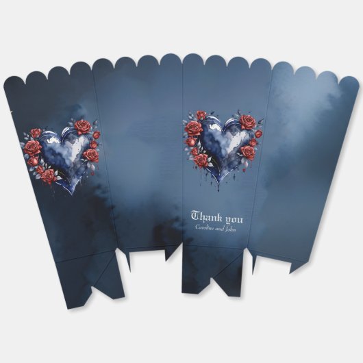 Elegant roos arrangement met goudkleurig blad bedankdoosjes (Ongevouwen)