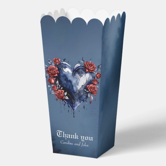 Elegant roos arrangement met goudkleurig blad bedankdoosjes (Voorkant)