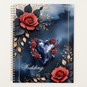 Elegant roos arrangement met goudkleurig blad planner