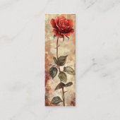 Elegant Roos  Auteur Bladwijzer Kaart Mini Visitekaartje (Voorkant)