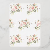 Elegant Roos, Baby shower Gold Folie Uitnodiging (Achterkant)