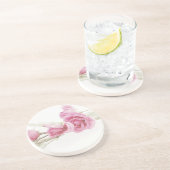 Elegant Roos Beverage Coaster Zandsteen Onderzetter (Zijkant)