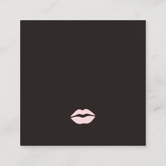 Elegant Roos Black Lips Make-up Artist Vierkante Visitekaartje (Achterkant)