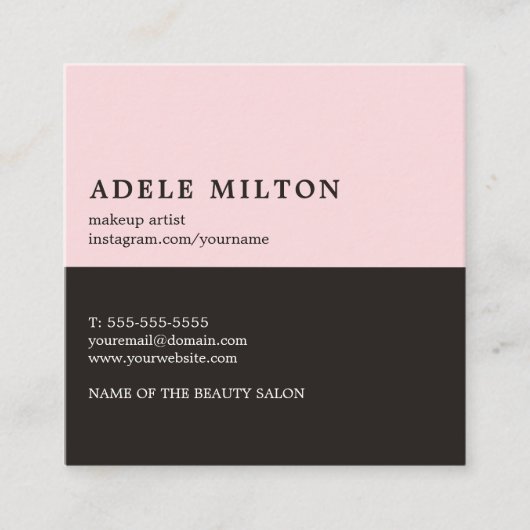 Elegant Roos Black Lips Make-up Artist Vierkante Visitekaartje (Voorkant)