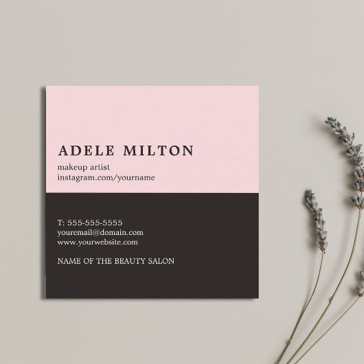 Elegant Roos Black Lips Make-up Artist Vierkante Visitekaartje