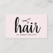 Elegant Roos Black Scissors Hair Stylist Visitekaartje (Voorkant)