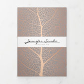 Elegant Roos Blad Patroon Salon Brochure Drieluik Kaart (Cover)