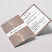 Elegant Roos Blad Patroon Salon Brochure Drieluik Kaart