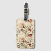 Elegant  Roos Bloem Beige Bloemen Bagagelabel (Voorkant (verticaal))