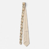 Elegant Roos Bloem Beige Bloemen Stropdas (Achterkant)