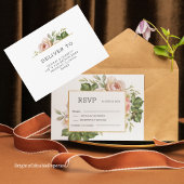 Elegant Roos Bloem Bruiloft RSVP Sjabloon