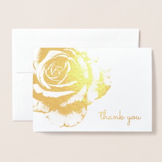 Elegant  Roos Bloemen Dank u Folie Kaarten (Voorkant met envelop)