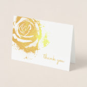 Elegant  Roos Bloemen Dank u Folie Kaarten (Voorkant)