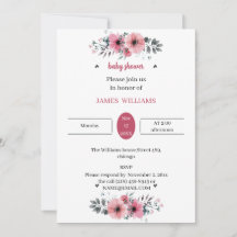 Elegant Roos Bloemen Gepersonaliseerd Baby shower