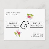 Elegant Roos Bloemen Moderne bruiloft Save the Dat Briefkaart (Voorkant)