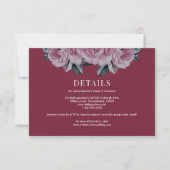 Elegant Roos Bloemen Trouwdetails Behuizing Kaart (Voorkant)