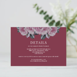 Elegant Roos Bloemen Trouwdetails Behuizing Kaart