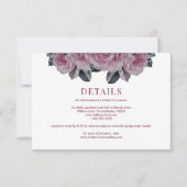 Elegant Roos Bloemen Trouwdetails Behuizing Kaart (Voorkant)