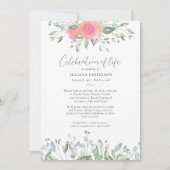 Elegant Roos Bloemenfoto Viering van het Leven Kaart (Voorkant)