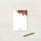 Elegant Roos Bloemenrand Post-it® Notes (Op bureau)