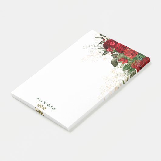 Elegant Roos Bloemenrand Post-it® Notes (Schuin)