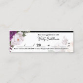 Elegant Roos Bloemensalon Bladwijzer Afspraak Mini Visitekaartje (Achterkant)