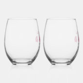 Elegant roos bloemig 60e Jubileum naamdatum Wijnglas Zonder Voet (Rechts)