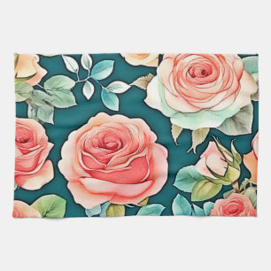 Elegant Roos Bloom Design Theedoek